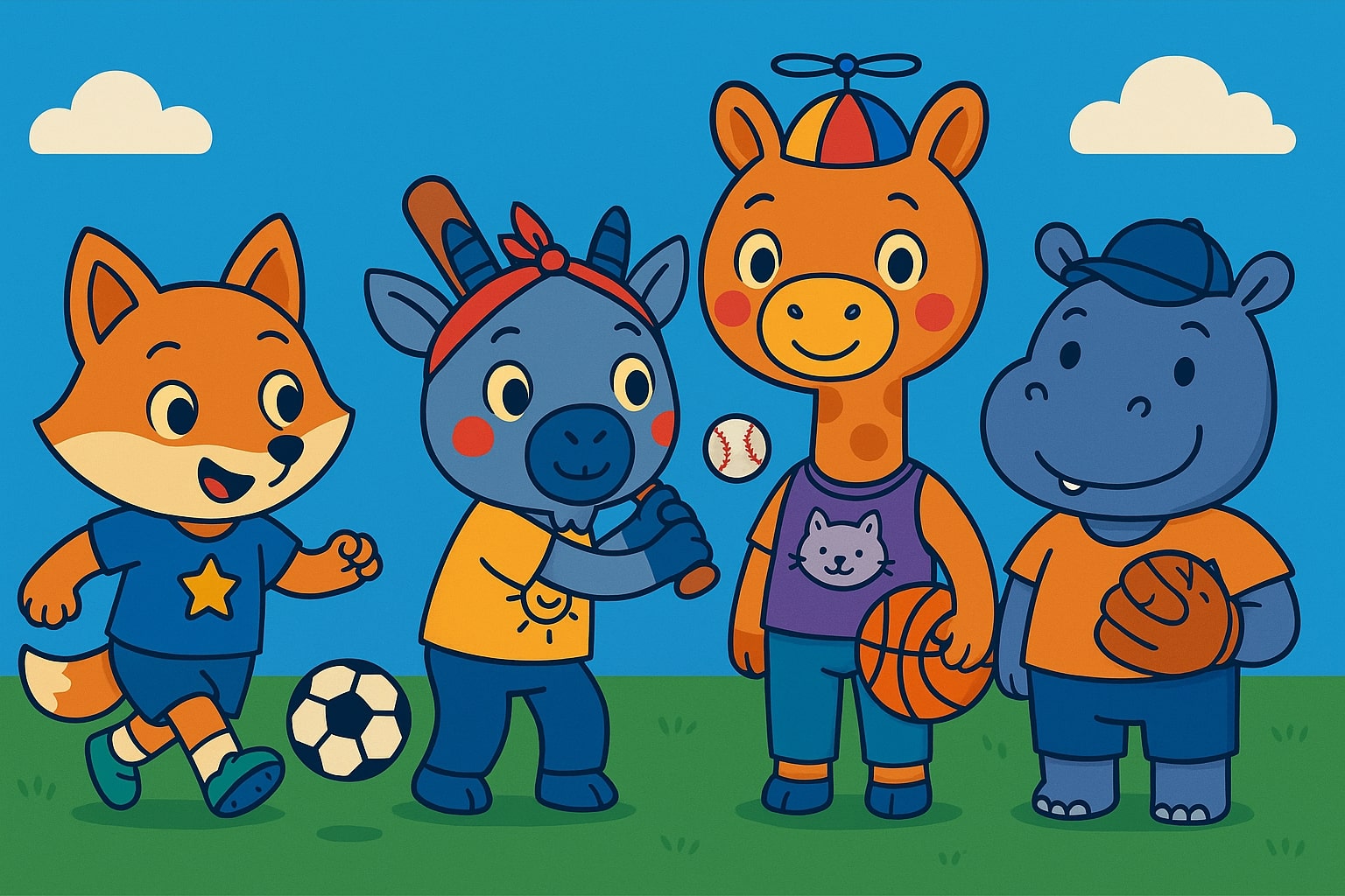 All friends playing together